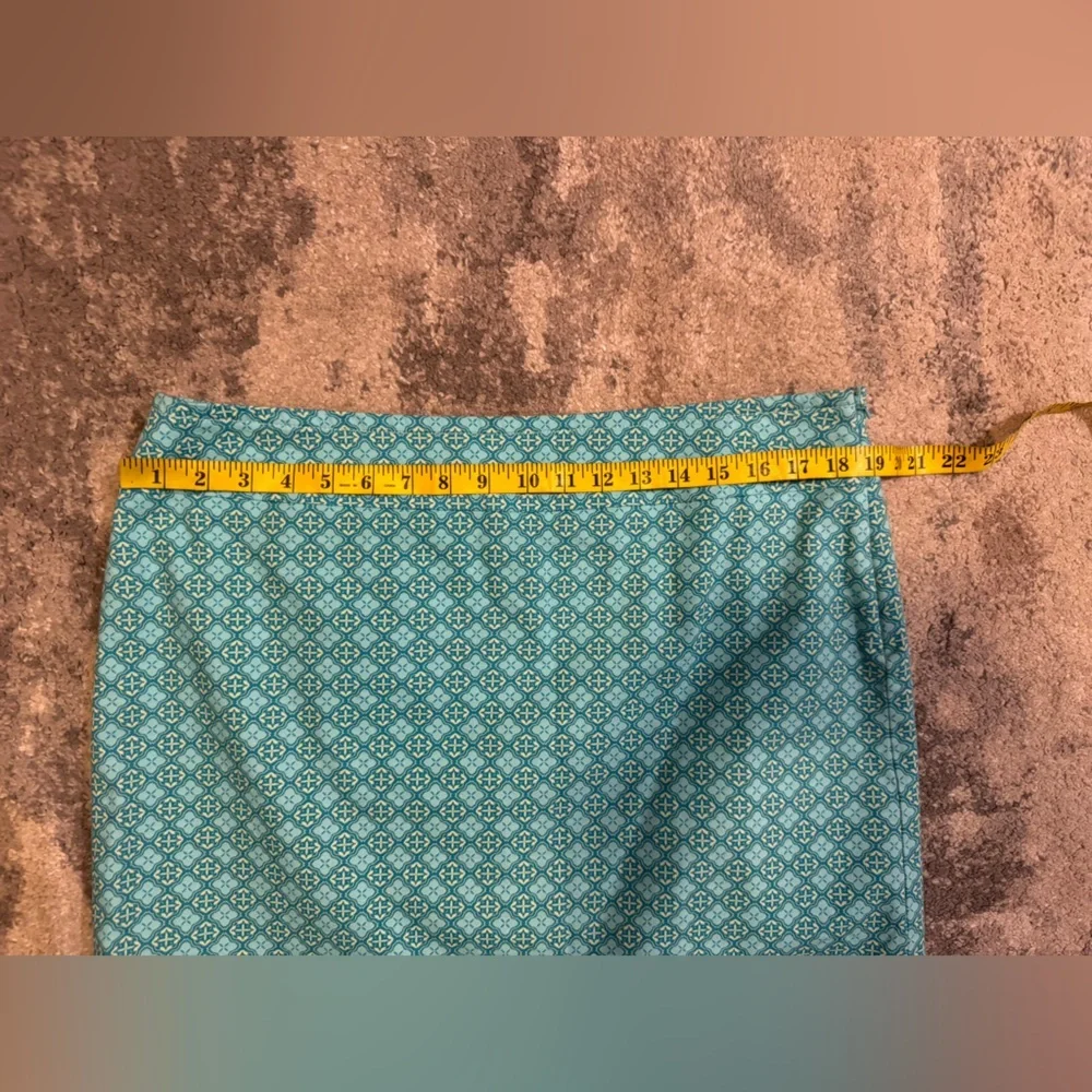 Talbots Aqua Patterned Mini Skirt
